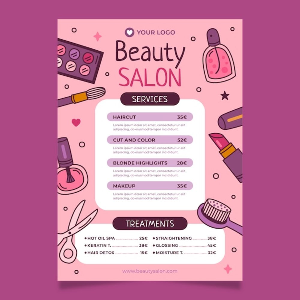 手繪美容院價格表